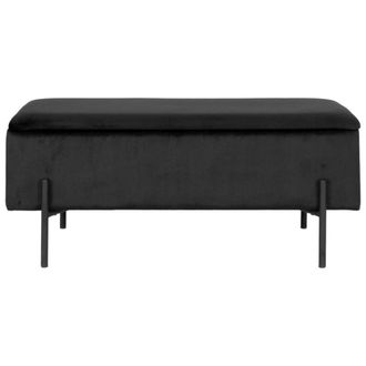 Moloo Banco con almacenaje en terciopelo negro 95 cm