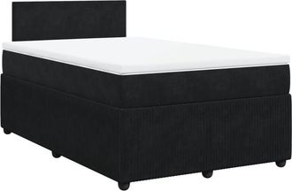 vidaXL Cama Box Spring Con Colch&oacute;n Terciopelo Negro 120x190 Cm Vidaxl