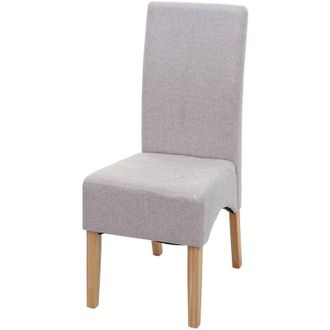 Hhg Nunca Usado] Silla De Comedor Latina, Silla De Cocina, Tela/textil Certificado Mvg, Crema-beige, Patas Claras