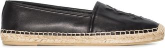 Saint Laurent Black Logo Leather Espadrilles