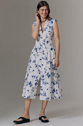 Maeve The Tommie Zip-Front Midi Dress