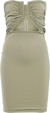 Rick Owens Abito corto in jersey con scollo scultoreo - Verde