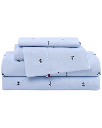 Tommy Hilfiger 200 Thread Count Anchor & Flag Printed Cotton Percale Sheet Set