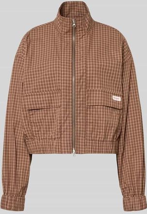 Oh April Regular Fit Bomberjacke mit Logo-Patch Modell Zoe in Dunkelbraun Melange, Gr&ouml;&szlig;e M