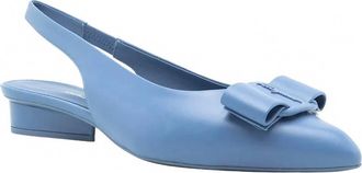 Ferragamo Womens Vara Bow Slingback Pumps In Blue