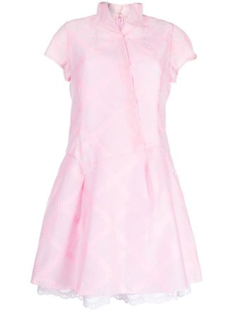 Shiatzy Chen Abito con strato in pizzo - Rosa