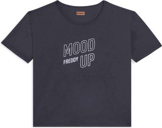 Freddy T-shirt cropped con maniche ampie e stampa Mood Up