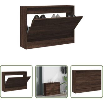 vidaXL Scarpiera marrone - Scarpiera Rovere Marrone 80x21x57 cm in Legno Multistrato