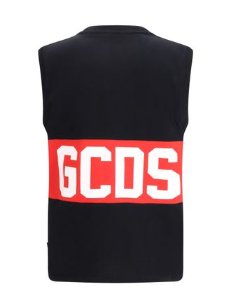 GCDS Logo-Printed Cotton Tank Top - Black