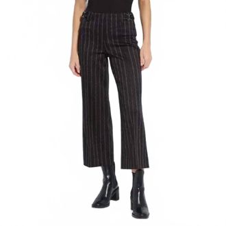 Lyss&eacute; Isabel Pinstripe Ponte Wide Leg Pants In Charcoal Lane