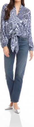 Fifteen Twenty Scarlet Tie Front Top In Paisley