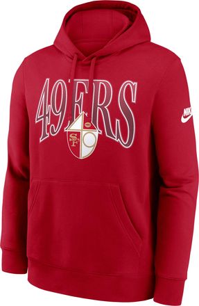Nike San Francisco 49ers Rewind Club Nike Mens NFL Pullover Hoodie in Red | NKDK65N73V-2YT