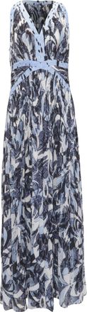 Diane Von F&uuml;rstenberg Diane Von Furstenberg Levada Printed Maxi Dress in Blue Polyester