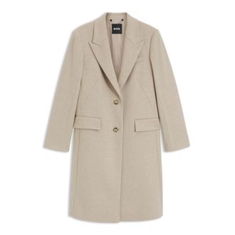 BOSS Single-breasted formal wool coat