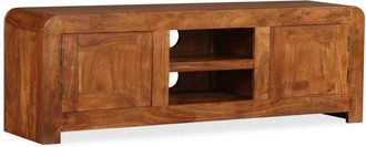 Berkfield Home TV Cabinet Solid Wood with Honey Finish 120x30x40 cm in Brown | Size: 120 x 30 x 40 cm