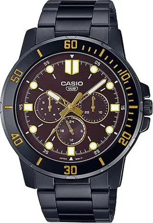 Casio Casio Dress Classic Minimalistic Analog Watch Black Gold MTP-VD300B-5E