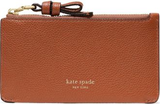 Kate Spade New York loop pebbled leather card case in Southwest Desert at Nordstrom
