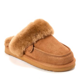 Dearfoams Fireside by Dearfoams Womens Melville Genuine Shearling Scuff Slipper