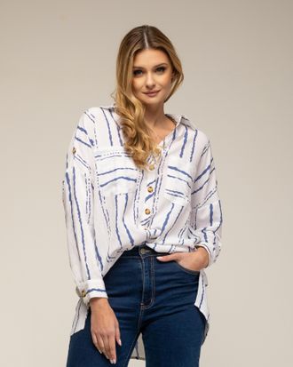 Tantra Gestreept overhemd met onderbroken strepen