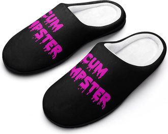 Generic Cum Dumpster Dripping Mens House Slippers Memory Foam Washable Cotton Slip on Home Shoes