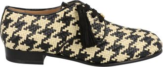 Valentino MJ Blues Woven Leather Derby Shoes