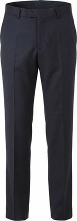 BOSS Dark Blue Lenon Straight-Leg Wool Trousers