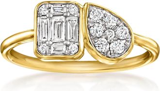 Ross-Simons Lab-Grown Diamond Toi Et Moi Ring in 14kt Yellow Gold