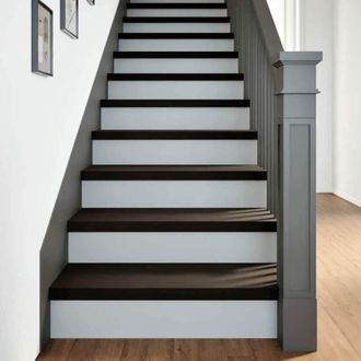vidaXL Vidaxl - Pelda&ntilde;os De Escalera 16 Uds Madera Maciza Roble Marr&oacute;n Oscuro
