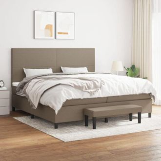 vidaXL Vidaxl - Cama Box Spring Con Colch&oacute;n Tela Gris Taupe 200x200 Cm