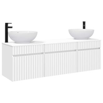 vidaXL Set Di Armadi Da Bagno 3 Pz Bianco 49 X 44,5 X 66,5 Cm Vidaxl