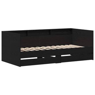 Berkfield Home Black Daybed with Drawers Black oak Engineered wood 75 x 190 cm