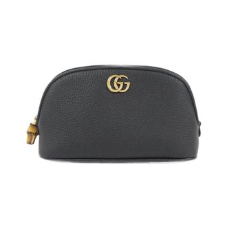 Gucci Gg Marmont Black Leather Pouch (Pre-Owned)