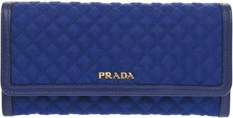 Prada Pre-owned Wallets, female, Blue, Size: ONE SIZE Pre-owned Vintage Nylon Wallet