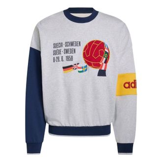 adidas (WMNS) adidas Sweden FIFA World Cup 2026 Sweatshirt Asia Sizing Light Grey Heather Night Indigo Bold Gold KD7771