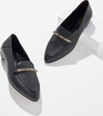 Talbots Kacey Embellished Nappa Loafers - Black - 10 1/2 M Talbots