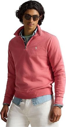 Polo Ralph Lauren Loopback Fleece Quarter-Zip Sweatshirt Mens Sweatshirt Red Sky : 2XL, Cotton/Fleece