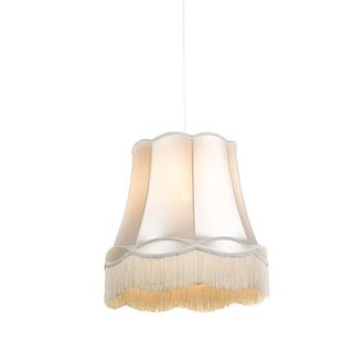 QAZQA Retro/vintage L&aacute;mpara Colgante Retro Crema 45 Cm - Granny Pl&aacute;stico /textil Redonda Adecuado Para Led Max. 1 X 60 Watt - Qazqa