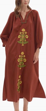 Entro Katy Blockprint Dress In Chestnut