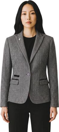TruClothing Womens Grey Tweed Herringbone Blazer Tailored Country Jacket - IMW04