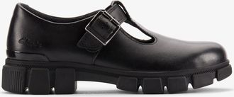 Clarks Evyn Bar K. Zwarte Leren Schoenen