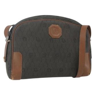 Dior Pre-owned Canvas Schoudertas - Dames - Pre-owned - Grijs - Maat: ONE Size Leer