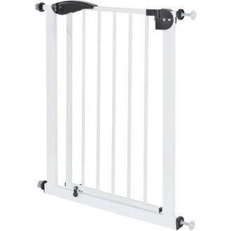 ECD Germany Ecd Germany Barrera De Seguridad Extensible Para Ni&ntilde;os, Perros Y Gatos 70-75 Cm Ancho Protector De Puerta Met&aacute;lico Blanco Giratoria Ambos Lados Sin Ta