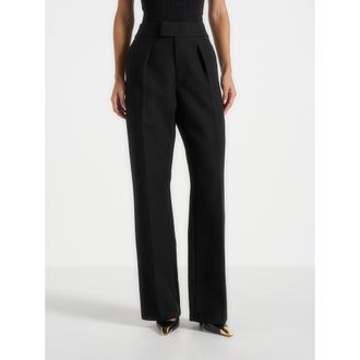 Mani&egrave;re De Voir Elsa High Waisted Tailored Trousers in Black at Nordstrom, Size 12