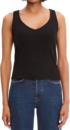 Michael Stars Sloan 1X1 Cotton Tank In Black