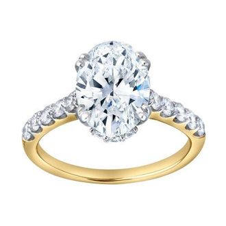 LuvMyJewelry Isidora 3.5 Cts 14K Yellow Gold Oval Lab Grown Diamond Hidden Halo Engagement Ring at Nordstrom, Size 5.5