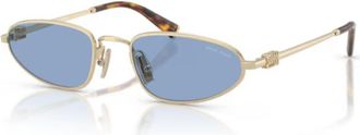 Miu Miu 0mu A52s Oval Gold Metal Sunglasses