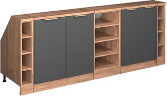 Vicco Armario De Cocina Para Techo Inclinado R-line, Antracita-oro, 210 Cm Lote De 5 Carcasas De Armario 60 Cm De Profundidad, Vicco