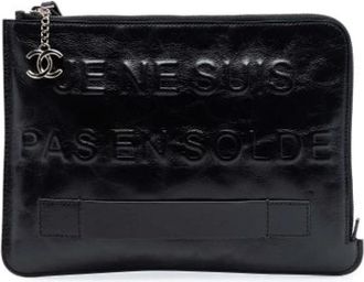 Chanel Pre-owned Vintage Clutch - Dames - Vintage Clutch - Zwart - ONE Size - Leer - Vintage