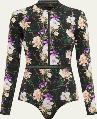 Aqua Blu Australia Carmen Rashguard One-Piece Swimsuit