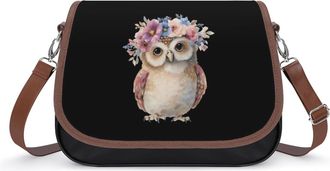 Generic Watercolor Owl Fashion Womens Crossbody Bags Novelty Handbag Shoulder Bag Purse